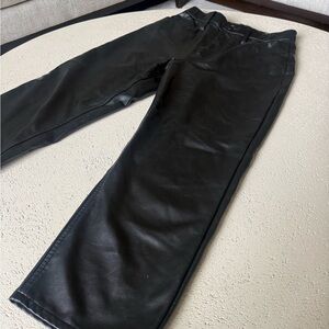 Abercrombie & Fitch Vegan Leather Ankle Straight Pant